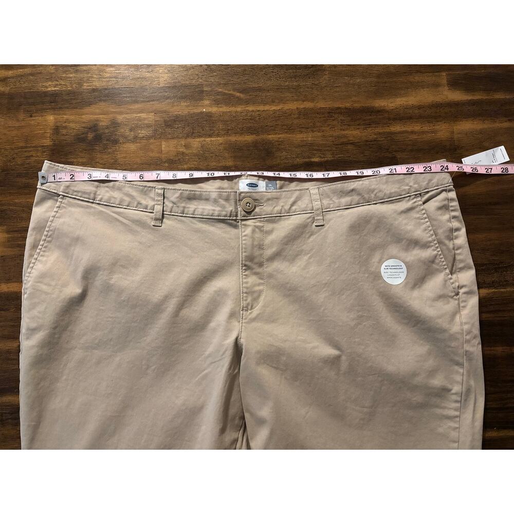 Old Navy Women’s Plus Size 24 Short 48 x 30 Pants Cotton Stretch Twill Khakis - Picture 9 of 12